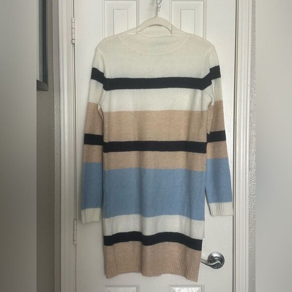 GENNIE STRIPED MOCK NECK SWEATER MINI DRESS - Picture 4 of 9